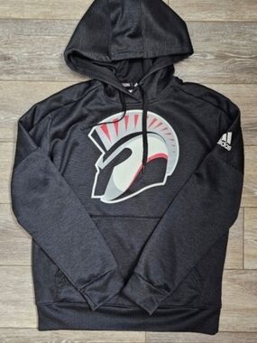 Adidas Boys  Black Hooded Pullover with Spartan Graphic Sz M